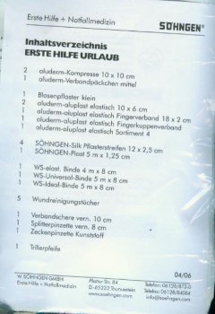 Erste Hilfe Set - Urlaub